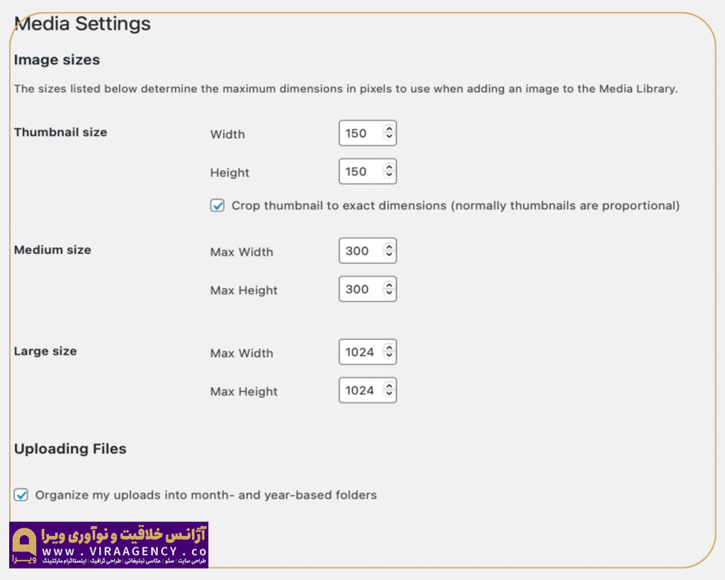The Media screen wordpress