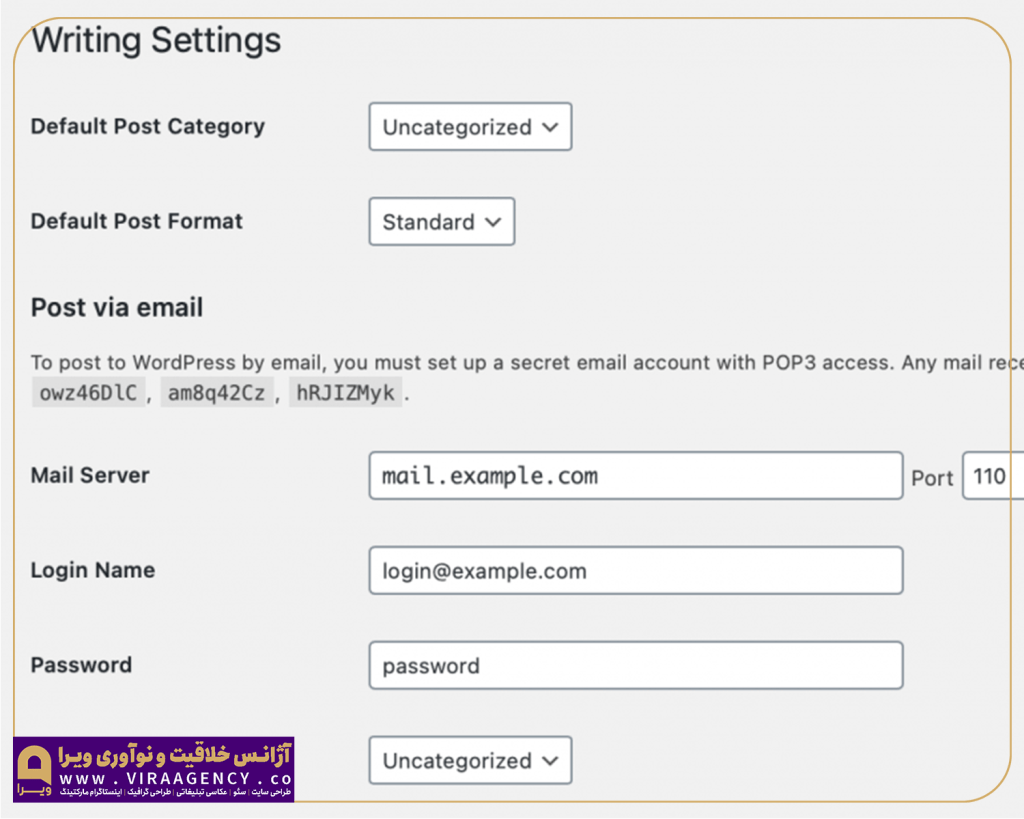 تنظیمات صفحه نوشتن
